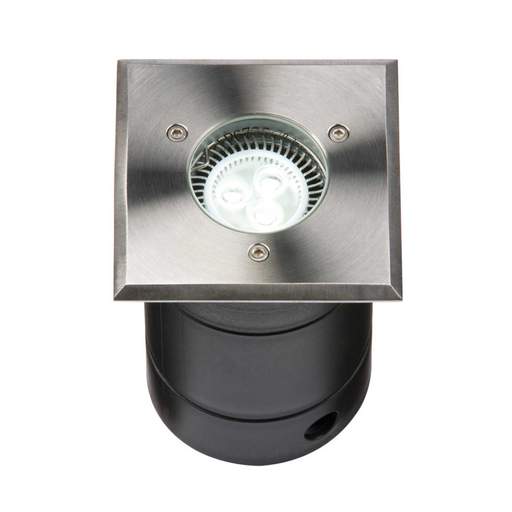 Knightsbridge WSGULED GU10 Square Drive / Walk Over Stainless Steel Ground Light