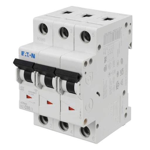Moeller FAZ-C50/3 50A Triple Pole 15kA C Curve MCB
