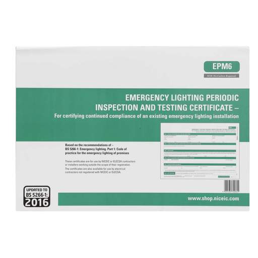 NICEIC Emergency Lighting Periodic Inspection and Testing Certificates