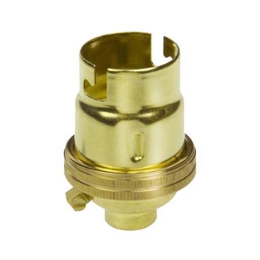Niglon 10mm Entry BC/B22 Screwed Plain Lampholder Brass (Sold in 1's)