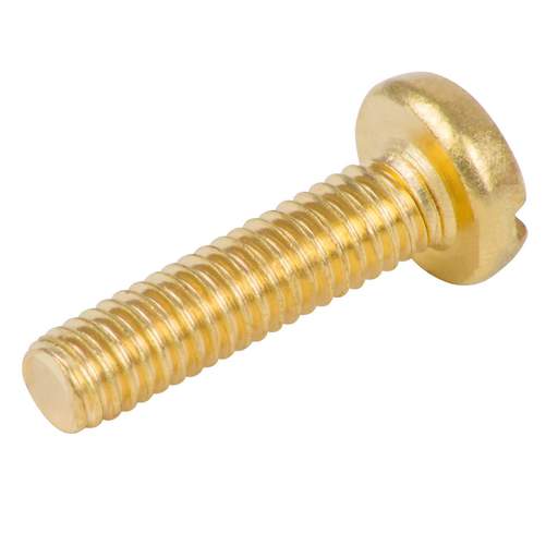 Niglon M4 x 25mm Pan Head Slot Screws Brass (Pack of 100)