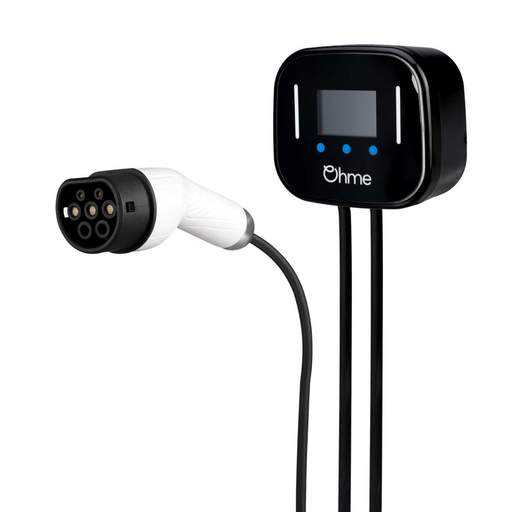 Ohme Home Pro EV Charger 7.4kW with Type 2 5m Tethered Lead Black