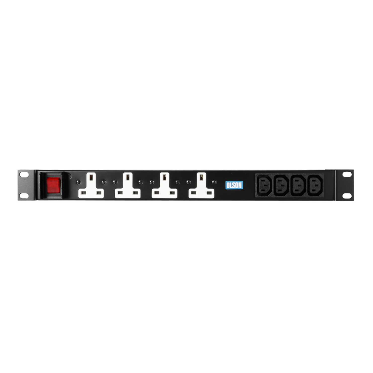 Olson 8 Way 1U 19'' Horizontal 4 x UK 13A and 4 x C13 10A Rack Mounted ...