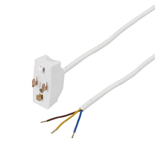 Olson 6A 3 Pin Prewired Plug with 3m Cable White