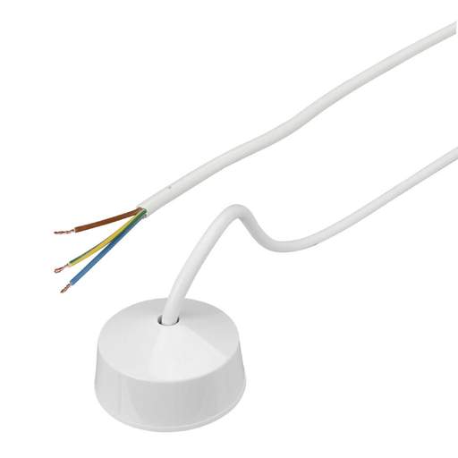 Olson 6A 3 Pin Prewired Plug-In Ceiling Rose with 5m LSF Cable White