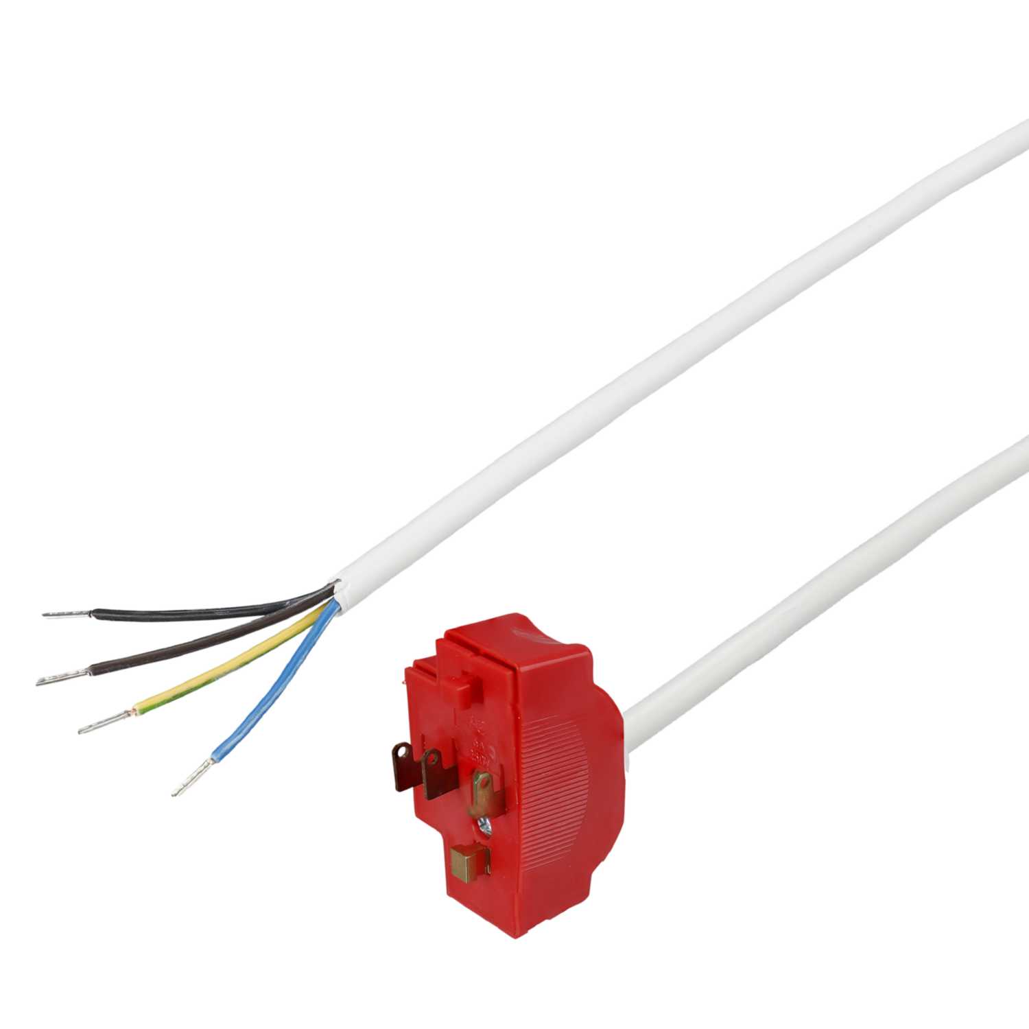 Olson 6A 4 Pin Prewired Plug with 2m LSF Cable Red (LDU/4P/0.75/2MLS0H ...