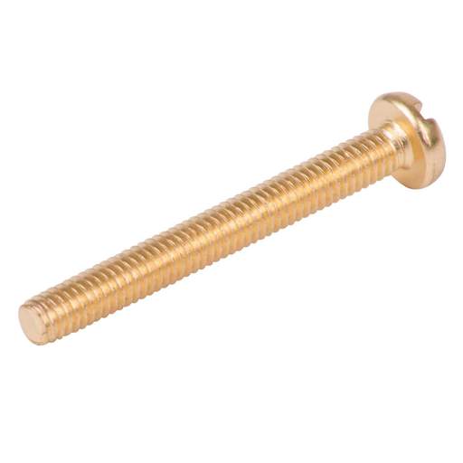 Olympic Fixings M4 x 35mm Pan Head Slot Screws Brass (Pack of 100)