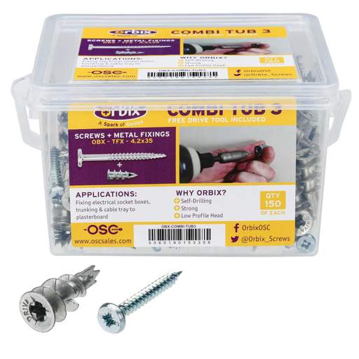 Orbix Trade Tub Plasterboard Fixings 4.2 x 35mm Screws (Tub of 150)