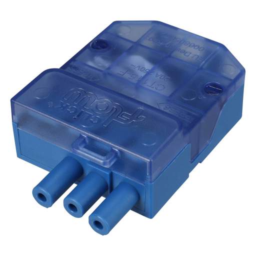 Scolmore Click Flow 20A 3 Pole Fast-Fit Female Connector with Push Fit ...
