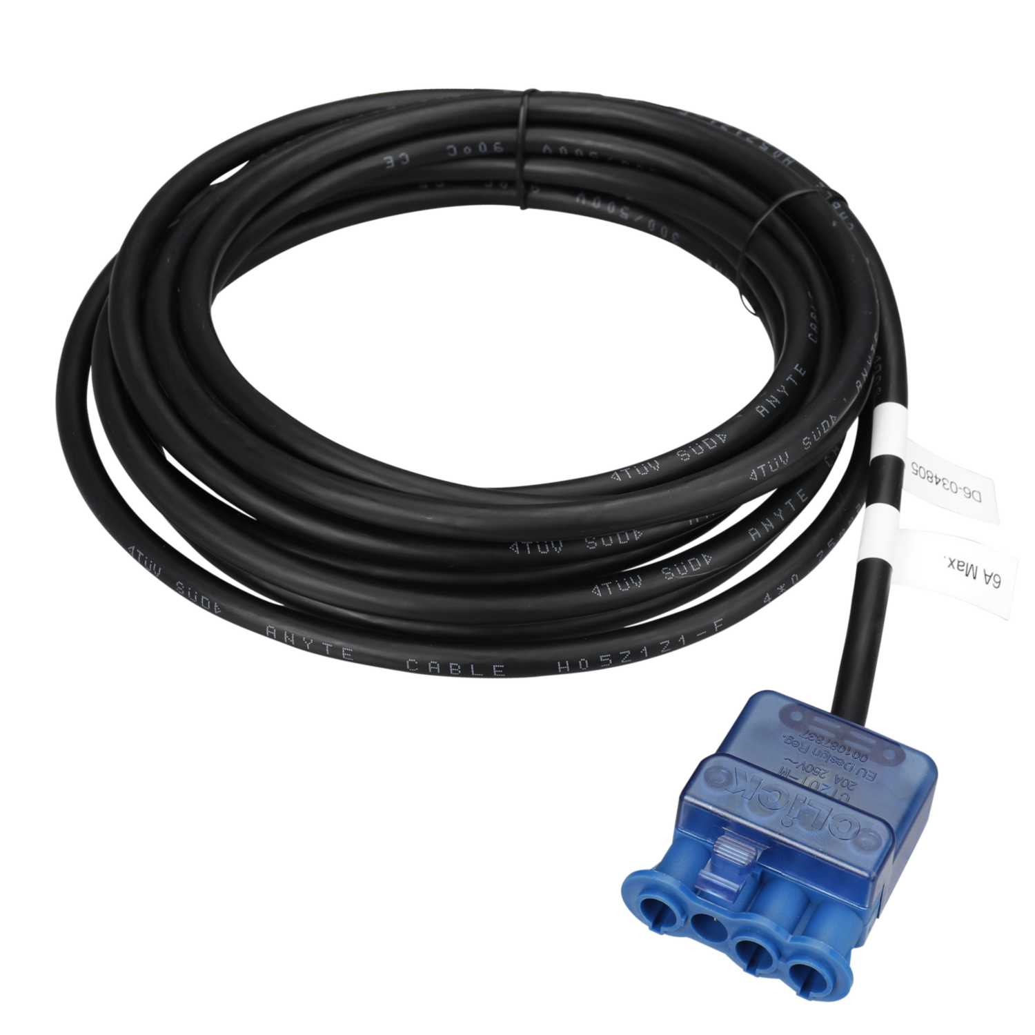 Ovia 6A 4 Pin Plug with 5m x 0.75mm² LSZH Flex (CT745) | CEF