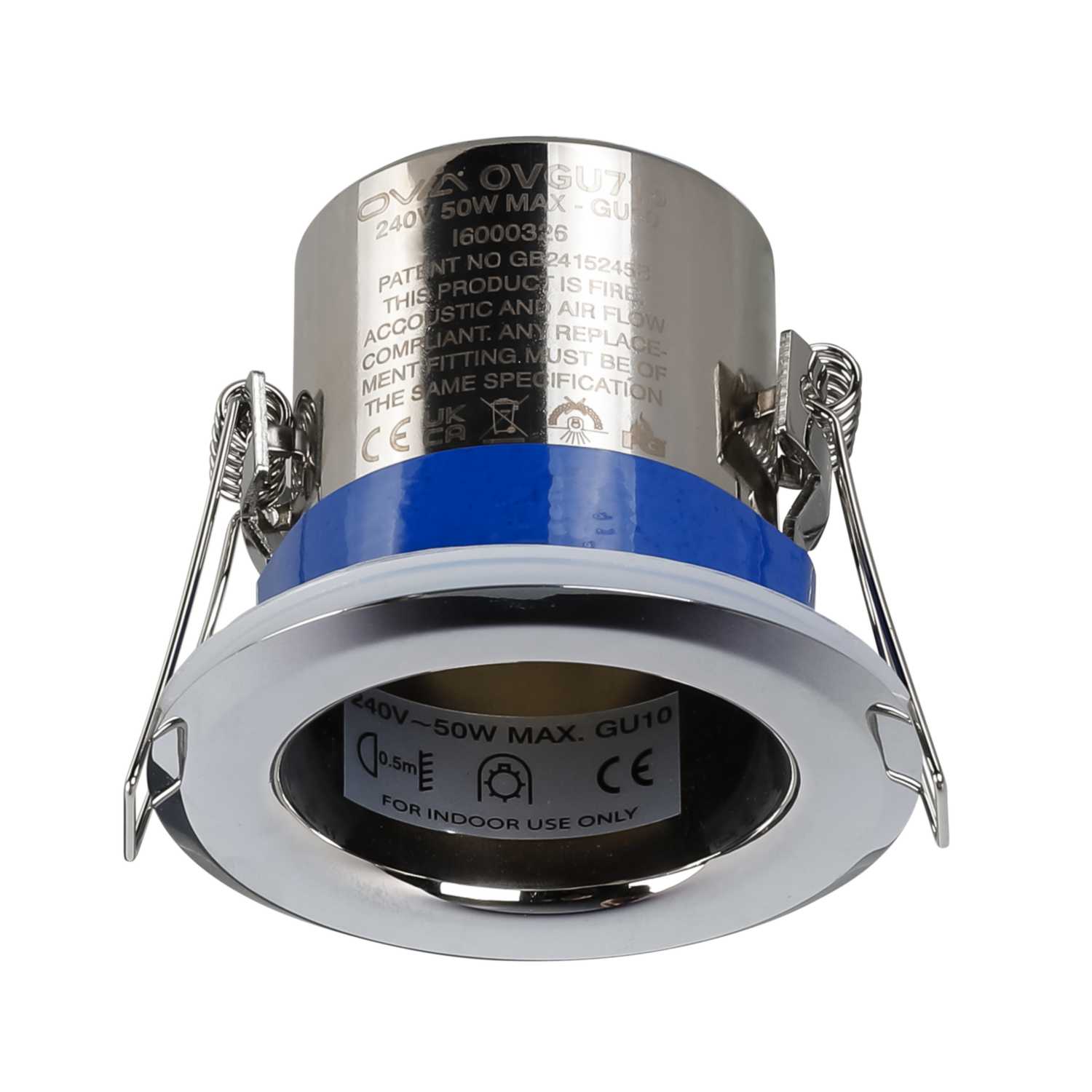 Ovia Flameguard GU10 Fixed Downlight Chrome (OVGU715CH) CEF