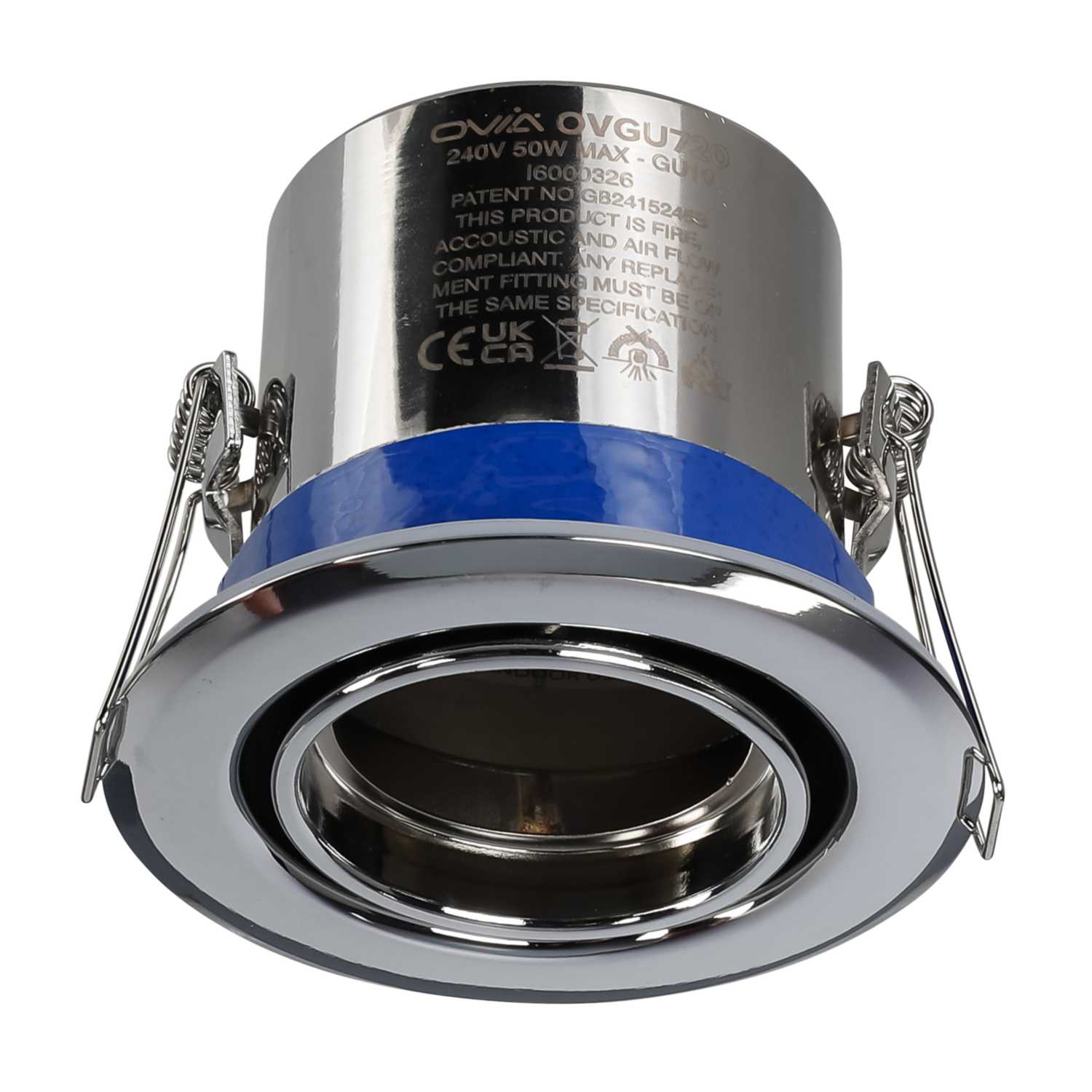 Ovia Flameguard GU10 Adjustable Downlight Chrome (OVGU720CH) CEF