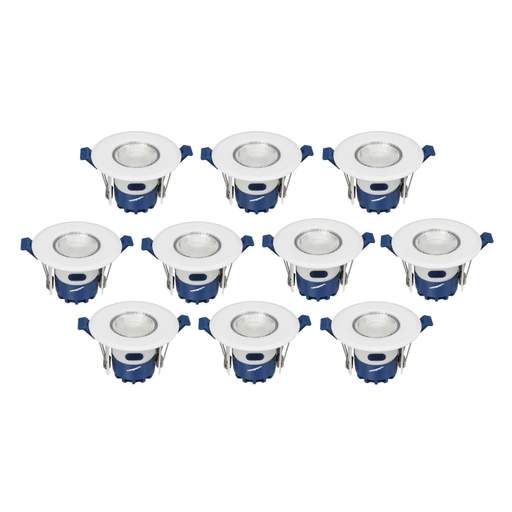 Ovia Inceptor Milli 4W / 6.4W LED CCT Dimmable Fire Rated Downlight White (Pack of 10)