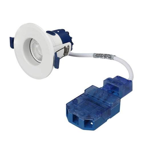 Ovia Inceptor Milli 4W / 6.4W LED Fire Rated Tri-Colour Dimmable Downlight White with White Baffle