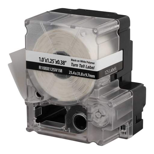Panduit PXE™ 25.4mm x 31.8mm Turn-Tell Label White / Clear (Roll of 125)