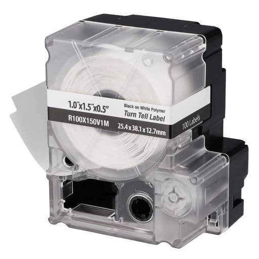 Panduit PXE™ 25.4mm x 38.1mm Turn-Tell Label White / Clear (Roll of 100)
