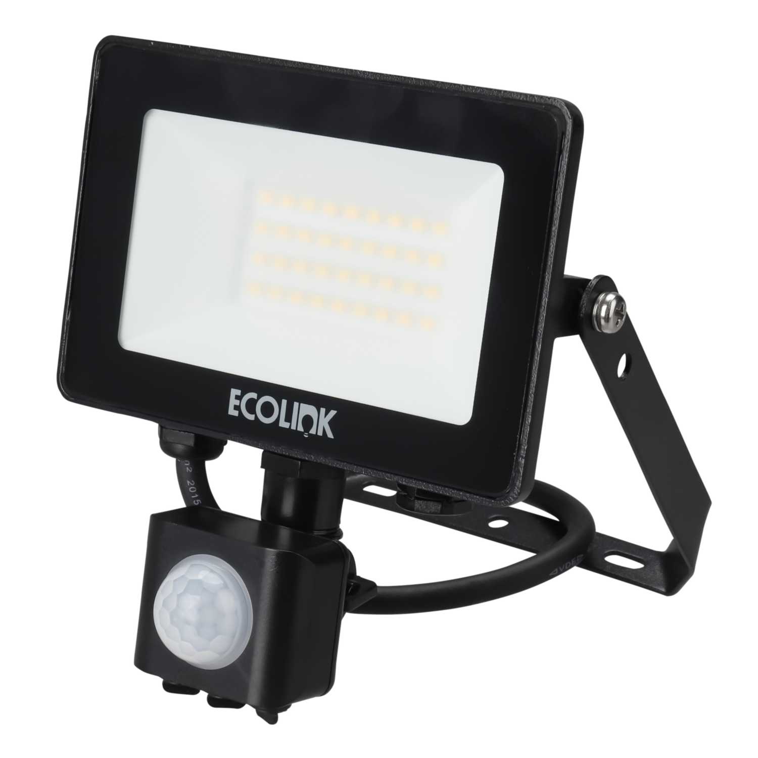 Ecolink 20W LED Floodlight with PIR Black 4000K (ECOFL20-4K-PIR) | CEF