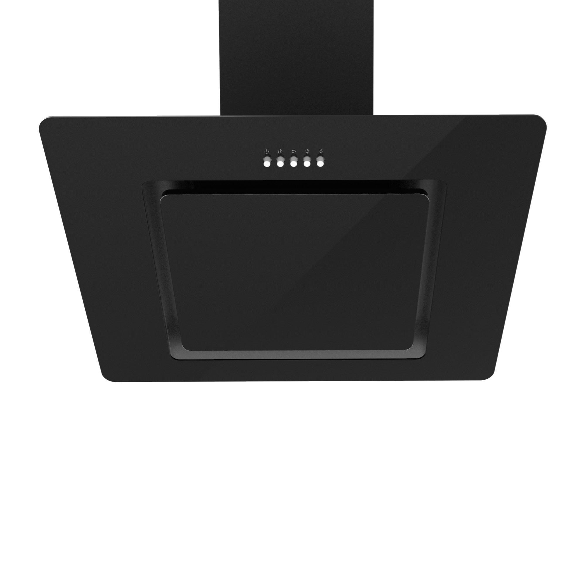 Statesman 60cm Angled Chimney Cooker Hood Black Glass (ACH60BL) CEF