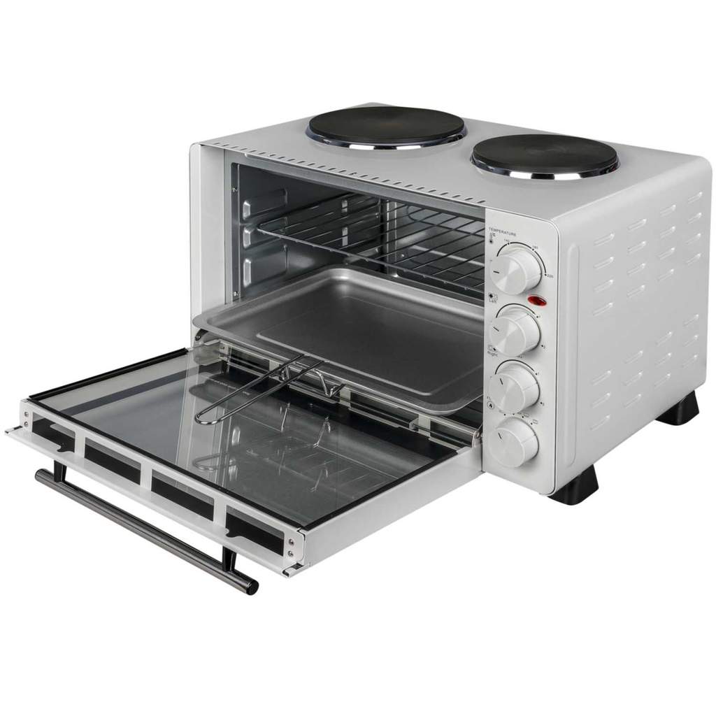 Kitchen Igenix Mini Oven With Double Hotplate Igenix IG7130 White