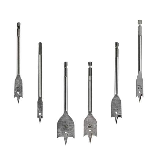 Pioneer Tools 6 Piece 10mm to 32mm Flat Wood Bit Set