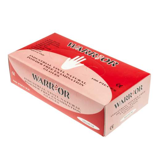 Warrior X Large Vinyl Gloves with Beaded Cuffs (Pack of 100)