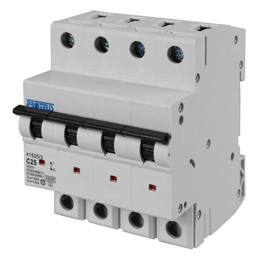 Proteus 25A Four Pole 15kA C Curve MCB
