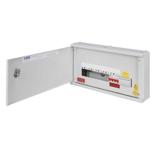 Proteus 4 Way TP+N Horizontal Distribution Board with 100A Incomer and Type 2 SPD