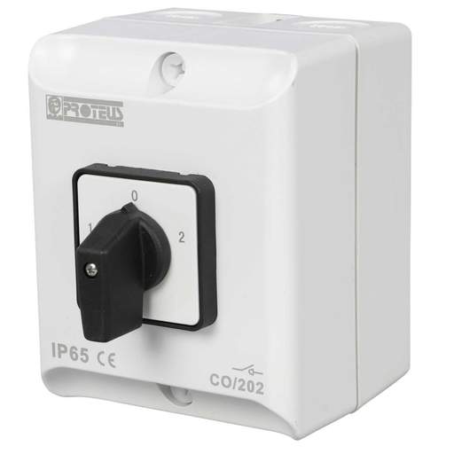 Proteus 20A 2 Pole 3 Position Changeover Switch IP65