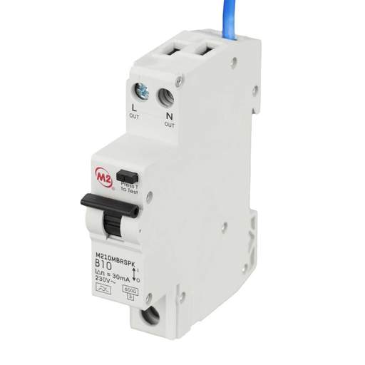 M2 10A 1P+N 1 Module B Curve 6kA 30mA Type A Compact RCBO