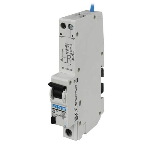 Proteus XL 6A 1P+N 1 Module C Curve 10kA 30mA Type A RCBO