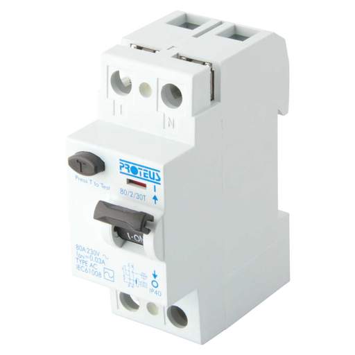Proteus 80A 2 Pole 30mA Type AC RCD