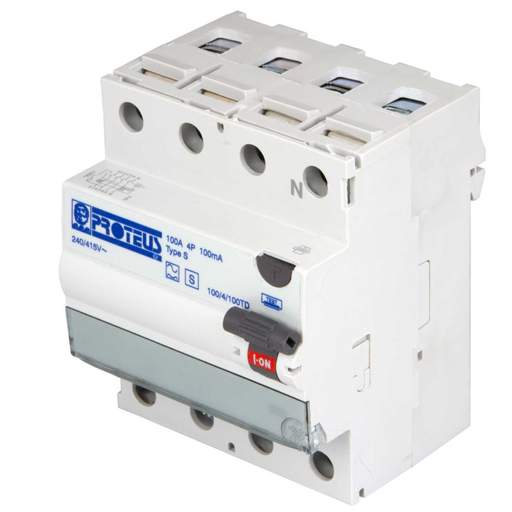 Proteus 100A 4 Pole 100mA Type S Time Delay RCD (100/4/100TD) | CEF