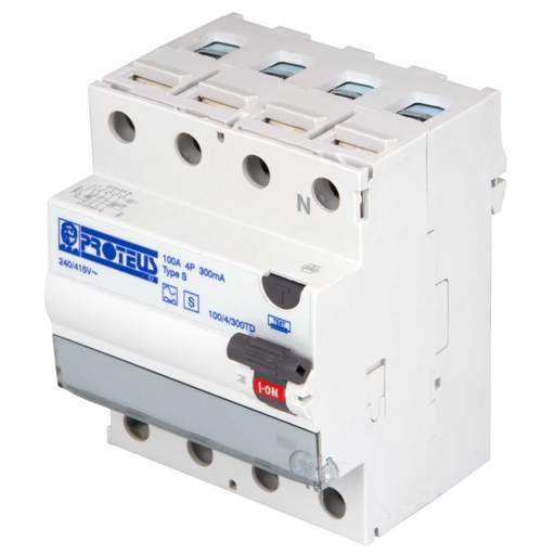 Proteus 100A 4 Pole 300mA Type S Time Delay RCD