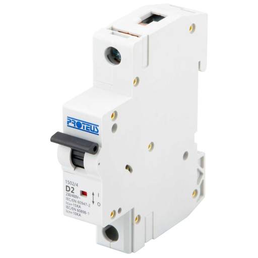 Proteus 2A Single Pole 15kA D Curve MCB