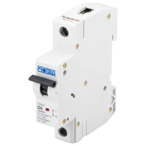 Proteus 6A Single Pole 15kA D Curve MCB