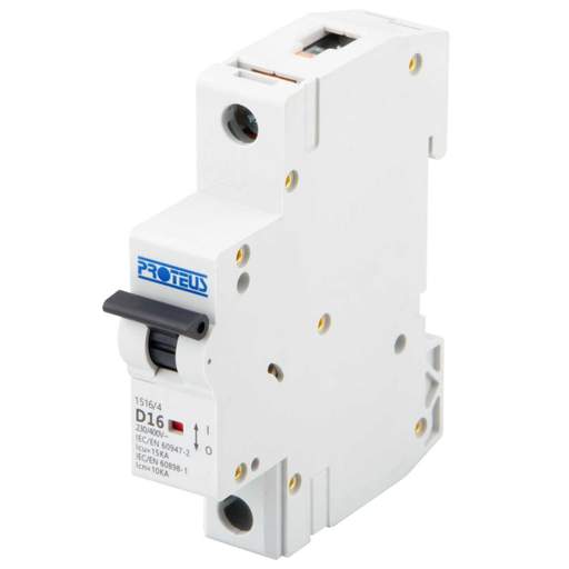 Proteus 16A Single Pole 15kA D Curve MCB