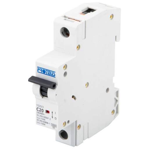 Proteus 20A Single Pole 15kA C Curve MCB