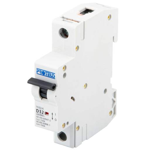 Proteus 32A Single Pole 15kA D Curve MCB