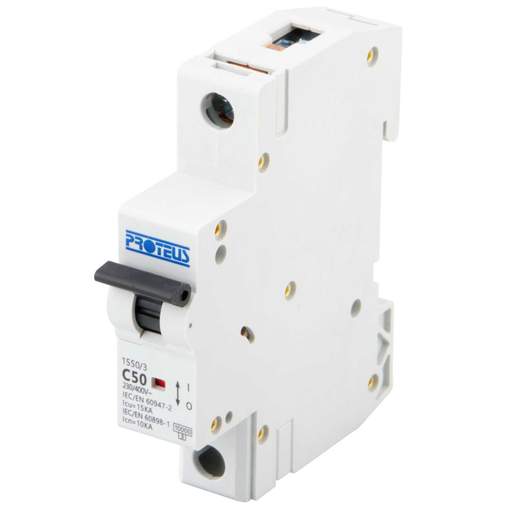 Proteus 50A Single Pole 15kA C Curve MCB