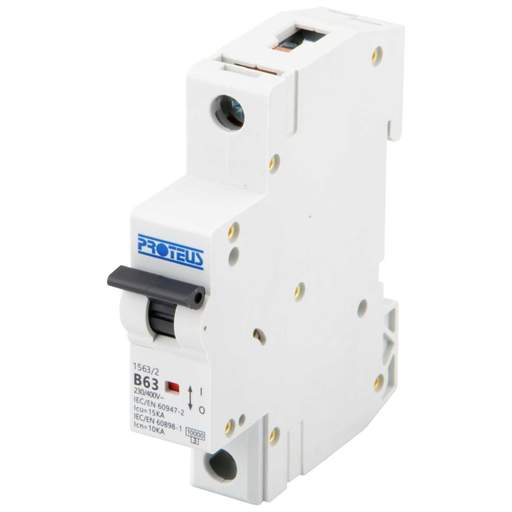 Proteus 63A Single Pole 15kA B Curve MCB