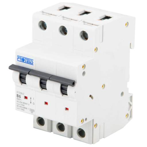 Proteus 6A Triple Pole 15kA B Curve MCB