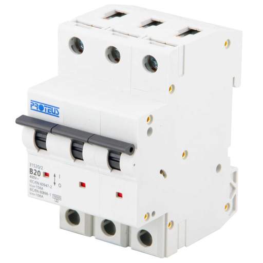 Proteus 20A Triple Pole 15kA B Curve MCB