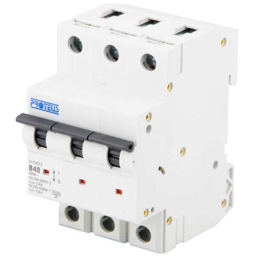 Proteus 40A Triple Pole 15kA B Curve MCB