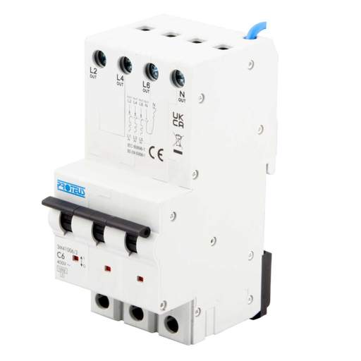 Proteus 6A 3 Module 4 Pole 10kA C Curve MCB