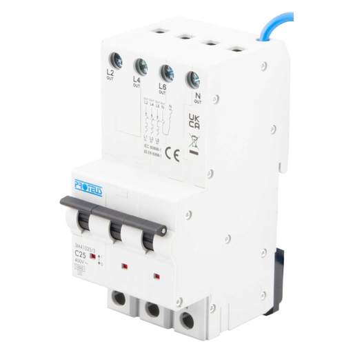 Proteus 25A 3 Module 4 Pole 10kA C Curve MCB