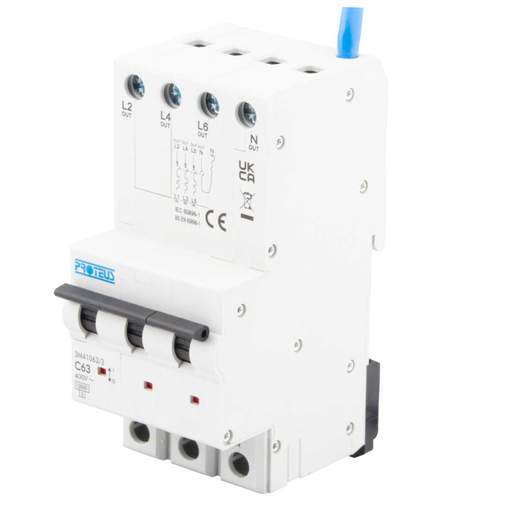 Proteus 63A 3 Module 4 Pole 10kA C Curve MCB
