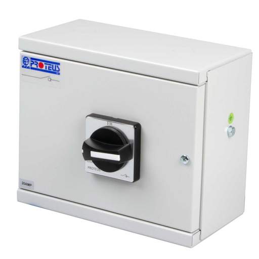 Proteus Euro 20A TP+N Metal Isolator Switch Disconnector