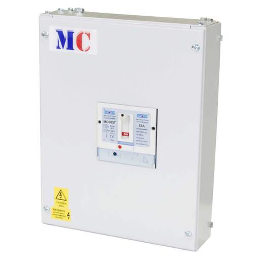 Proteus 63A Triple Pole 36kA MCCB in IP3X Steel Enclosure