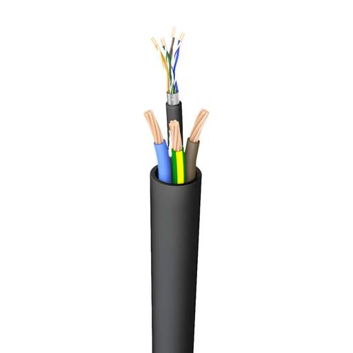 Prysmian 4mm² 3 Core CAT5E EV Cable Black (Cut Length Sold By The Metre)