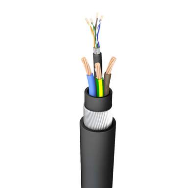 Swa Cut Line Prysmian 4mm² 3 Core SWA CAT5E EV Cable Black (Cut Length Sold By The ...